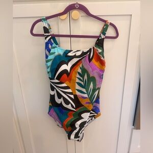Gottex Tribal Art One-Piece Swimsuit! Never worn size 14! Beautiful!!